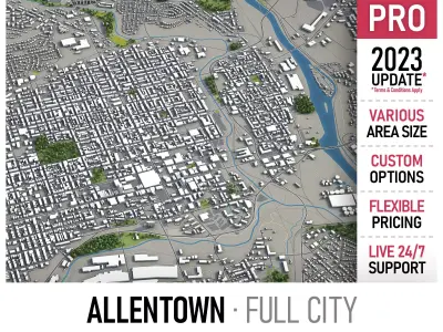 Allentown  Low-poly 3D model