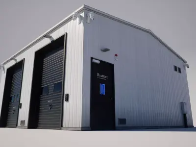  Industrial Building Low-poly 3D model buy