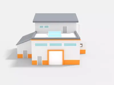 Factory Building D Low-poly 3D model