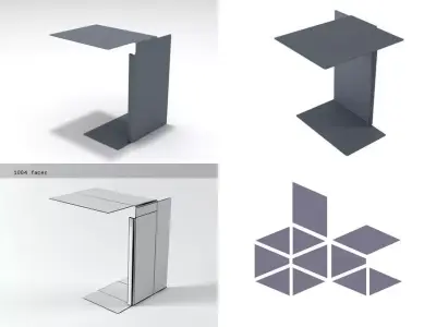 Diana B side table that folds 3D model