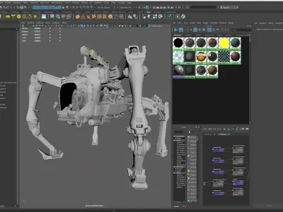 Desert Walker- Mech concept- vray- lowpoly Low-poly 3D model