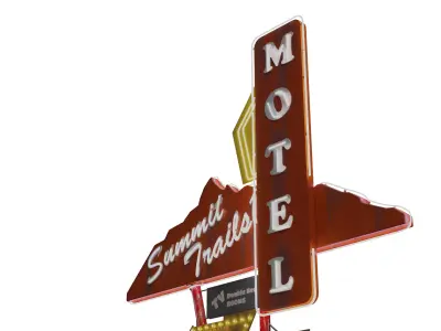 Motel Sign Low-poly 3D model