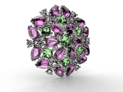 Pendant Fusion Flowers Full - Jewelry 3D - PG-03 3D print model