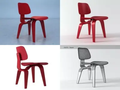 DCW Dining Chair Wood 3D model