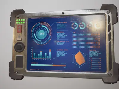 Sci-fi Touchpad 5 Low-poly 3D model