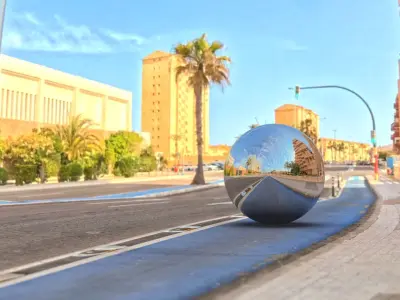 HDRI 8K  Urban Street in Mediterranean City with Blue Sky 3D model
