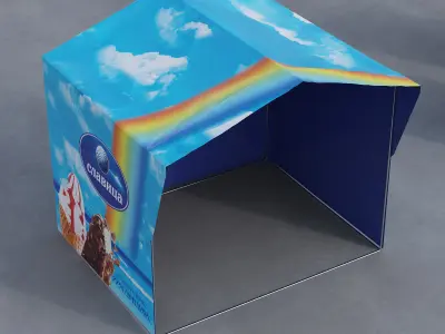 Ice boxes and tent 3D model