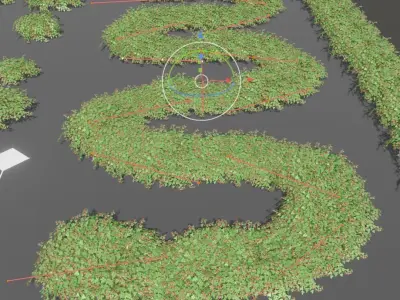 Low-Poly Rasberry Bushes and Hedges Low-poly 3D model