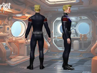Argo Sci-fi Series Crew man 3 Low-poly 3D model