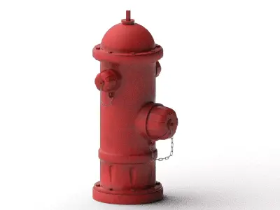 Fire Hydrant Low-poly 3D model 31