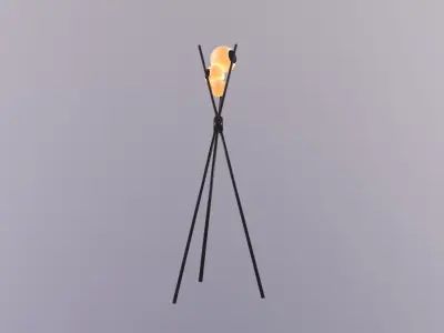 model lamp floor made of metal and glass Low-poly 3D model