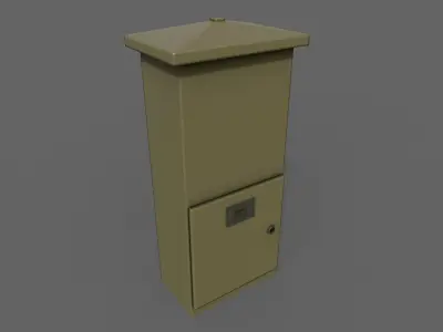 PBR Electric Box Brown V4 Low-poly 3D model