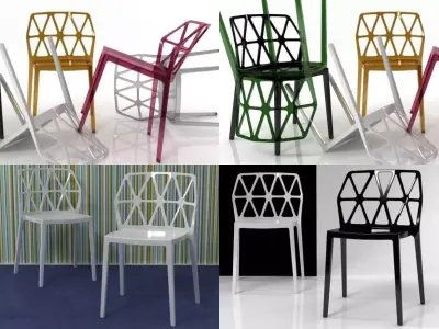 Chair four chairs 3D model