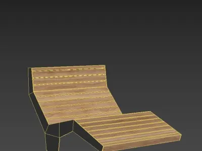 Park benches chaise longue 4 3D model