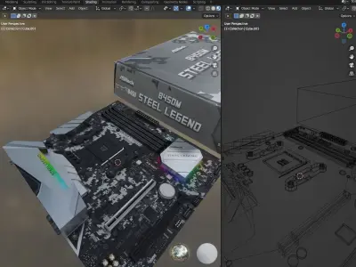 B450M Steel Legend ASRock - Low Poly  Free 3D model