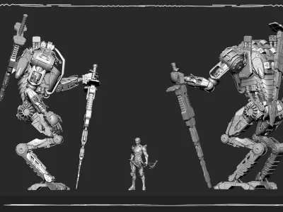 Blockout Robot Hard surface  3D model purchase