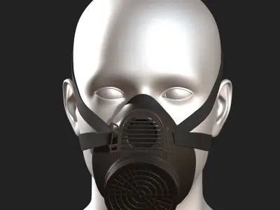 Gas mask respirator scifi futuristic 3d  Low-poly 3D model