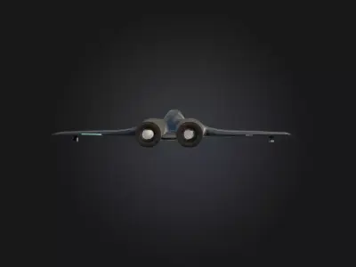 Low Poly Futuristic Jet Airplane Low-poly 3D model