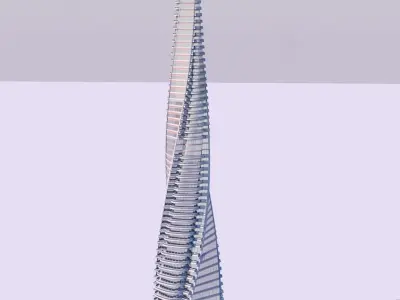 Futuristic skyscrapers downtown 3D model