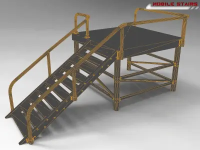 Mobile Stairs Lowpoly Low-poly 3D model