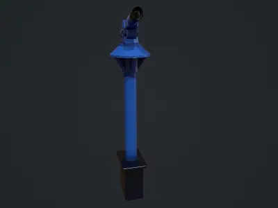 Blue Beach Telescope Low-poly 3D model