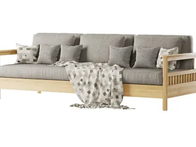 Tribeca outdoor three-seater sofa  3D model