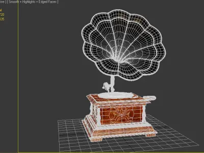 Gramophone Low-poly 3D model