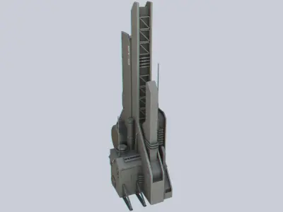 Scifi tower Low-poly 3D model purchase