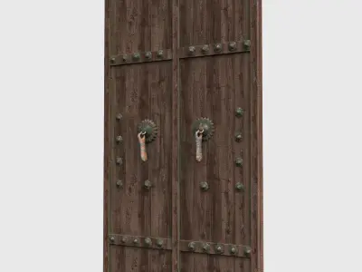 Old door no-1 Low-poly 3D model