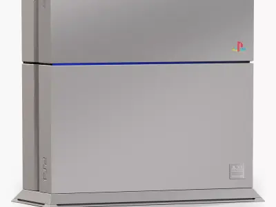 Sony PlayStation 4 Game Console with Stand 20th Anniversary Edit Low-poly 3D model