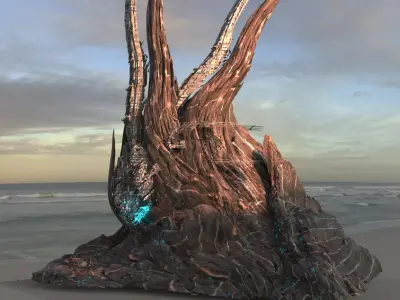 Alien Assassin Cliffs Base 1 3D model