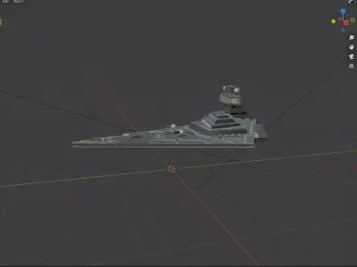 Spacship star wars battlecruiser Low-poly 3D model