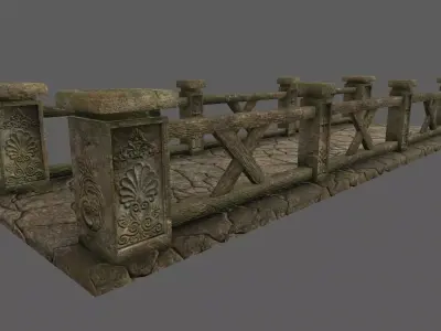 bridge 3 stone Low-poly 3D model