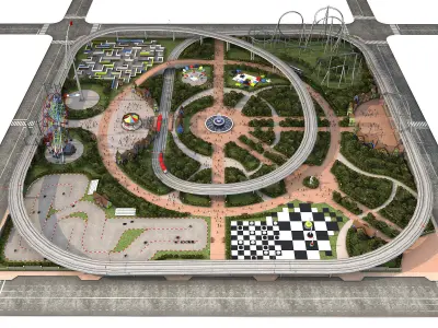 Amusement Park Low-poly 3D model