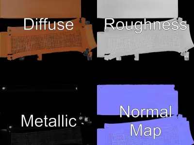 Perforated Metal Panel Wall Model Pack Low-poly 3D model