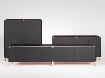 Frame sideboard rose gold 3D model