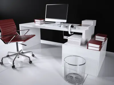 Office Desk - Interior Office Furniture 02 3D model