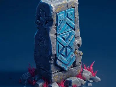 Stylized Runestones 3D model