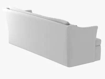 Custom made white three seat sofa 3D model