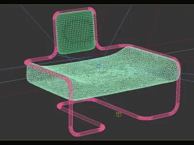 Space Chair Low-poly 3D model