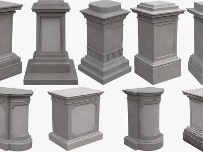  Pedestals for Statue Bundle 