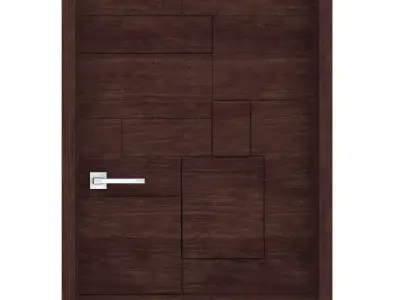Door-015 modern wooden door 3D model