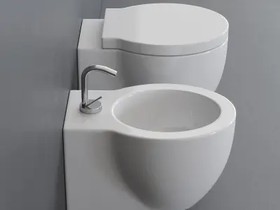 Ceramica Cielo Easy Evo Wall-Hung WC Low-poly 3D model