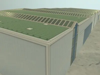 EDDB Hangar 6 Low-poly 3D model