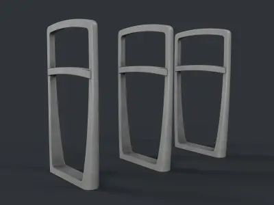 Bike Rack 24 PBR Game Ready Low-poly 3D model