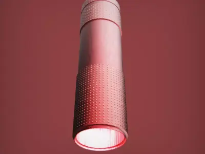 Red Low-Poly Game-Ready flashlight Free low-poly 3D model