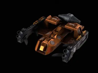 Scifi Harmer Vester machine  Low-poly 3D model