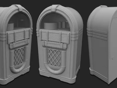 Retro Jukebox Low-poly 3D model