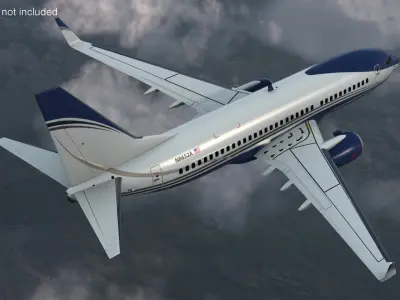  Boeing 737-700 with Interior Rigged for Cinema 4D 