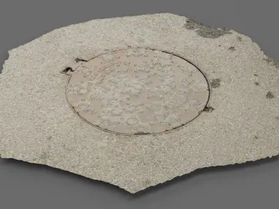Cover manhole 05 raw scan 3D model